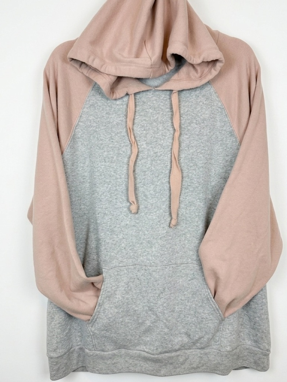 American Eagle Outfitters Pink & Gray Color Block Hoodie - XL